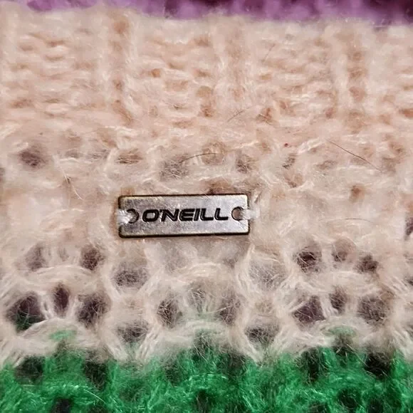 O'Neil Juniors Lake View Striped Drop-Shoulder Sweater Size S Colorful Oversized - Picture 4 of 9